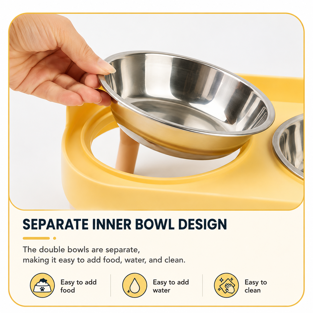 Double Stainless Steel & Ceramic Pet Bowl Set | Wuvpets