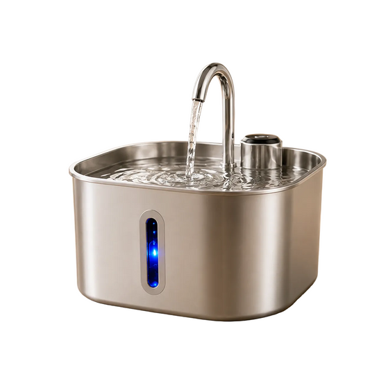 Stainless Steel Automatic Water Fountain 3.2L with Window | Wuvpets