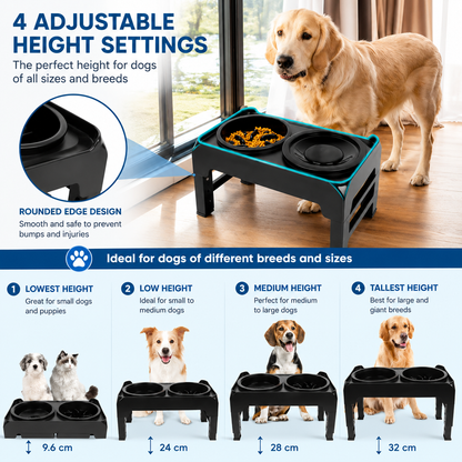 Ergonomic Elevated Dog Bowl Stand | Wuvpets