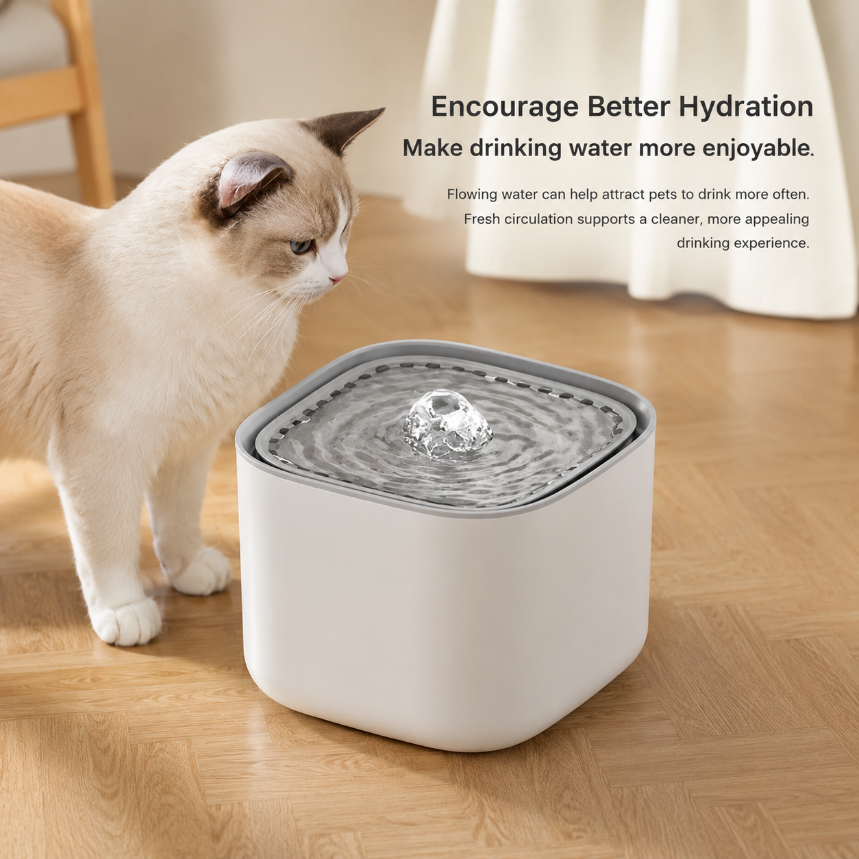 Silent Automatic Cat Water Fountain 3L with USB Filter | Wuvpets