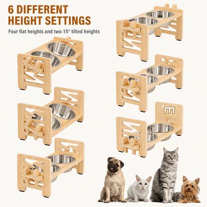Height-Adjustable Elevated Pet Bowl | Wuvpets