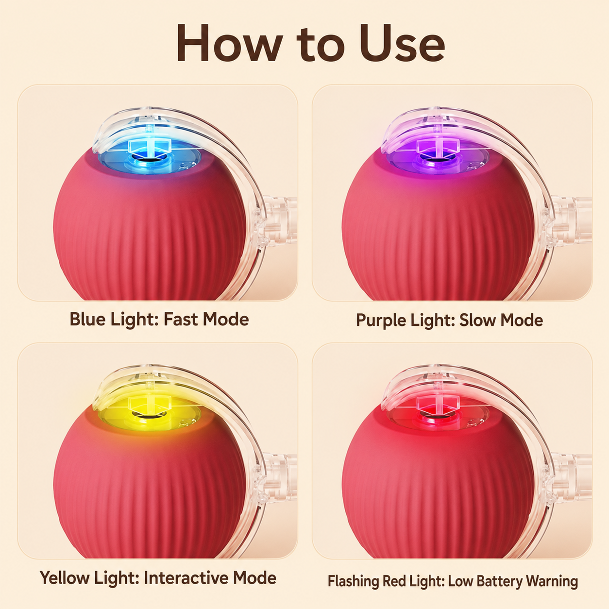 Smart Interactive Ball — 3 Modes Rechargeable for Pets | Wuvpets