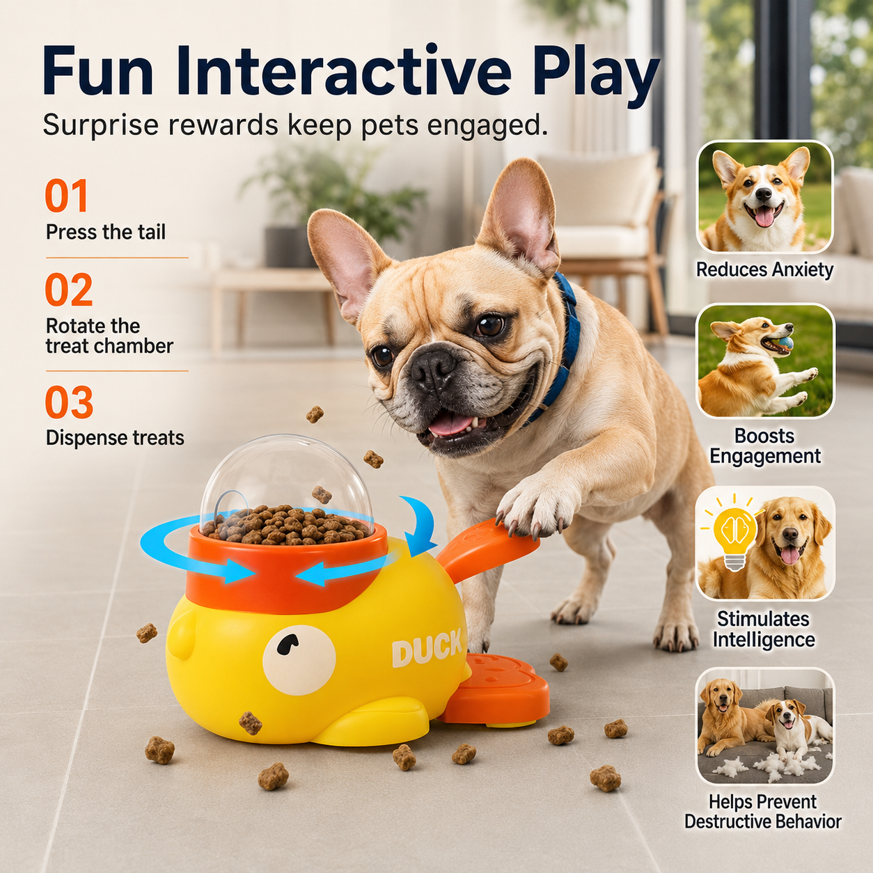 Duck-Shape Slow Feeder Snack Bowl | Wuvpets
